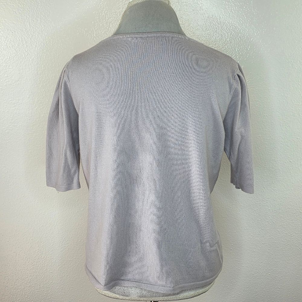Vila Milano Lavender Puff Sleeve Crop Lightweight Sweater Size Medium - Picture 6 of 10